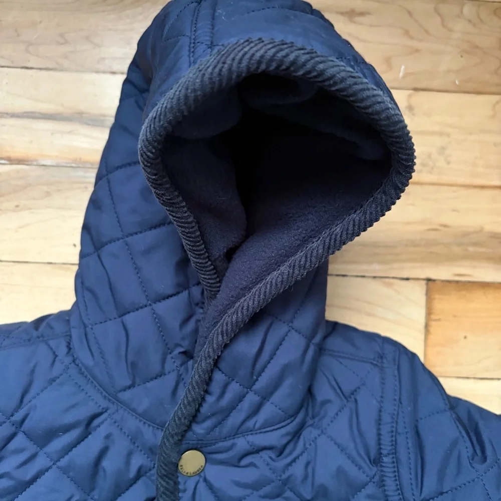 RALPH LAUREN Size 6M Baby MSRP‎ $135 Hooded Barn Bunting Navy  Quilted Snowsuit